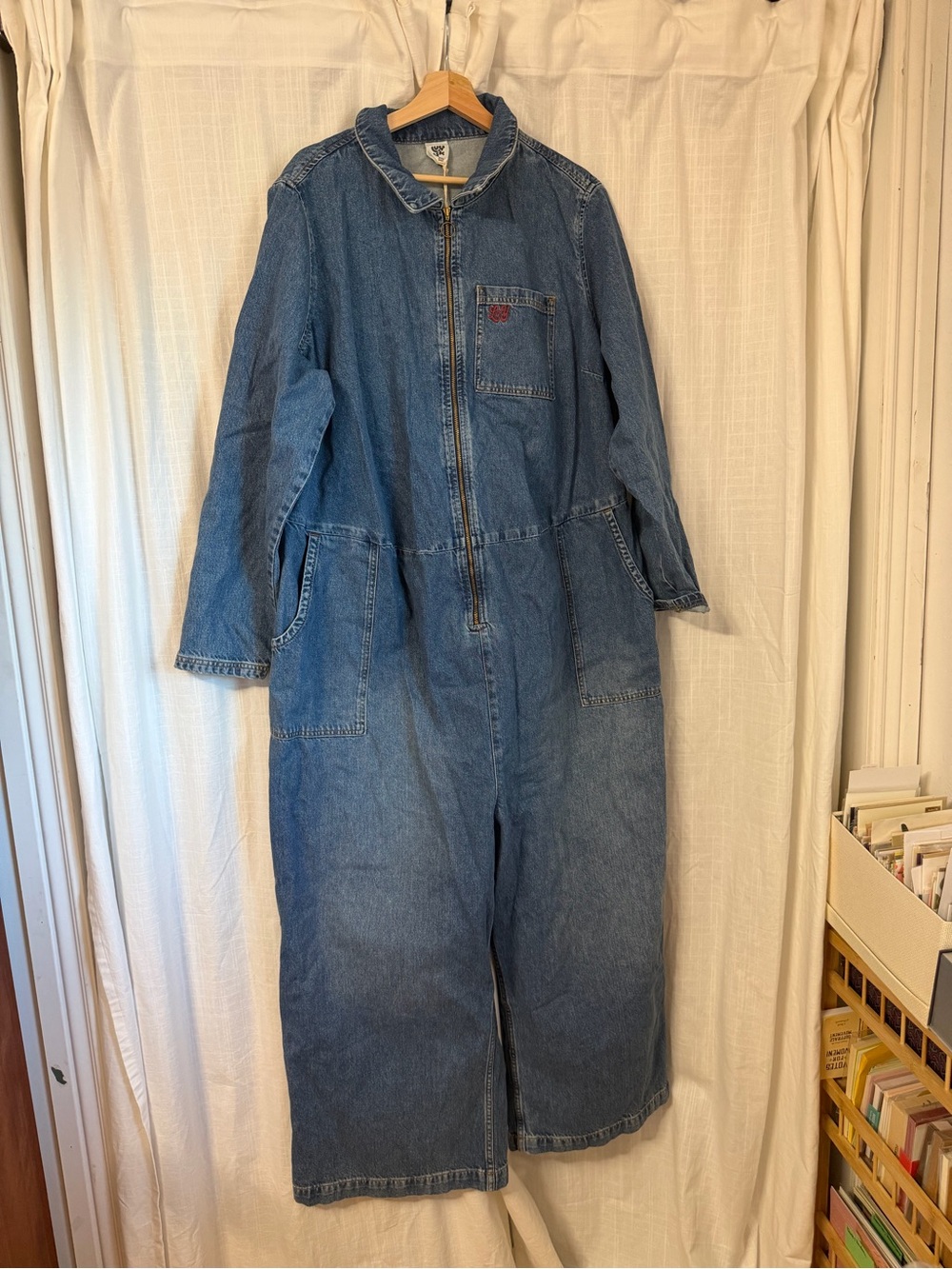 Lucy & Yak Denim Zip-Front Jumpsuit - Blue